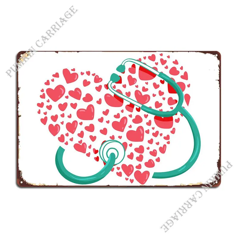 

Металлический плакат для медсестер с сердцем, фосфитом, плакаты, настенная пещера для паба, фотоплакат