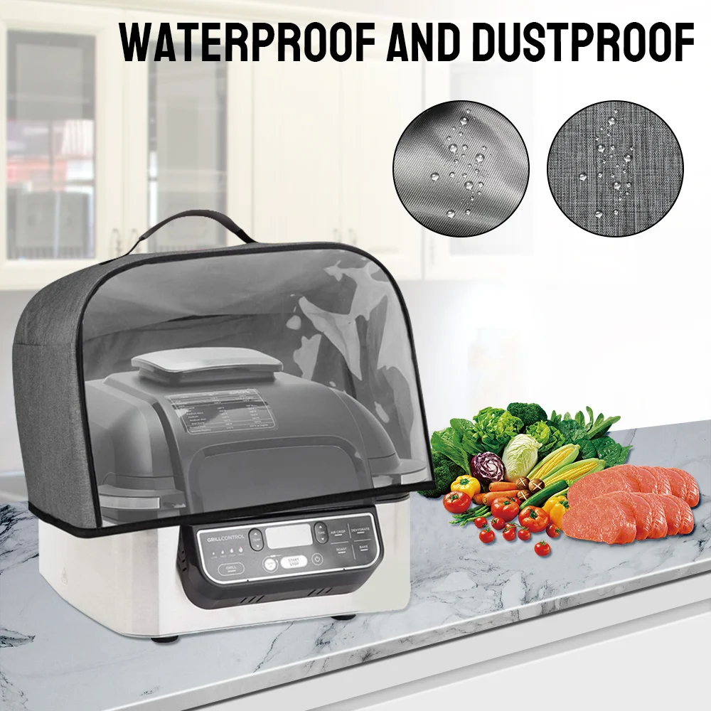 Durable Kitchen Dust Cap With Storage Pockets Air Fryer Hood For Ninja Foodi Grill Household Bread Baking Toaster Cover