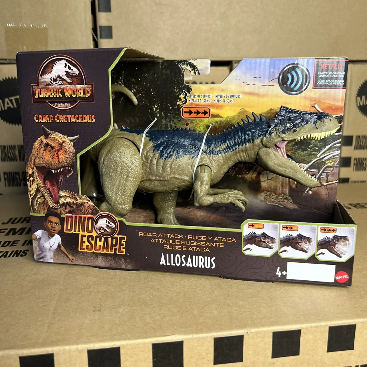 thumbnail image 1 of Juguete de dinosaurio original de Jurassic World Camp Cretaceous Dino Escape Roar Attack Sound Strike Control 'N Conquer, regalo de cumpleaños para niño, 1 of 5