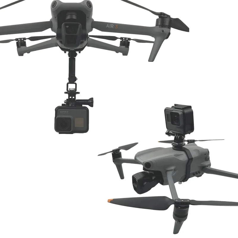 Sports Camera Top Bottom Mount Holder Gopro All Series DJI Action 5 3 2 1 DJI Air 3 Air 3S Drone Accessories