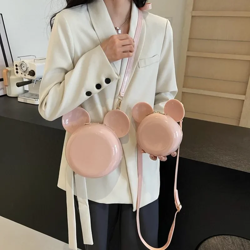 Disney Mickey Mouse Cute Cartoon Round Shoulder Bag Women's New Cartoon Messenger Bag Fashion Shopping Bag 6