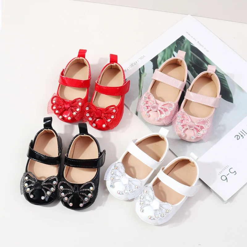 Spring and Autumn Baby Girl Princess Beautiful Butterfly Style Party TPR Anti Slip High Quality Summer Prewalker Shoes BBW4022 4