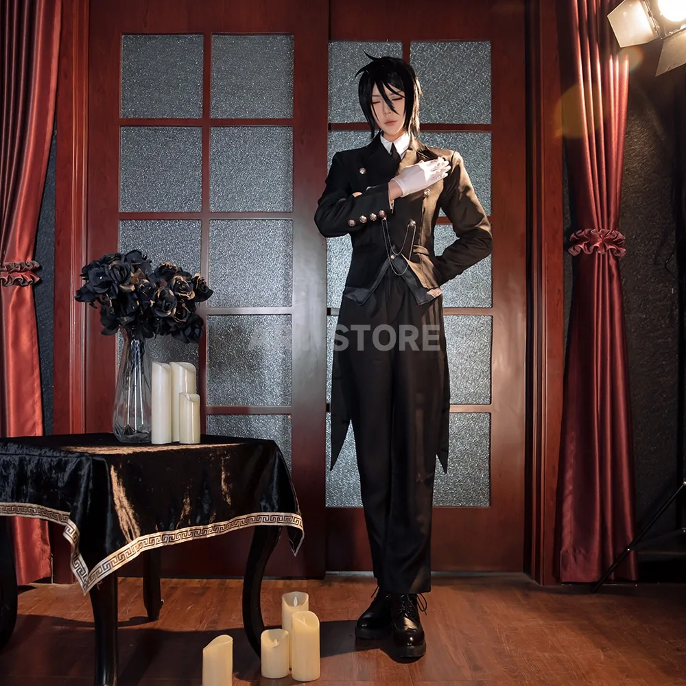 Black butler costume costumes sebastian michaelis de smoking cosplay
