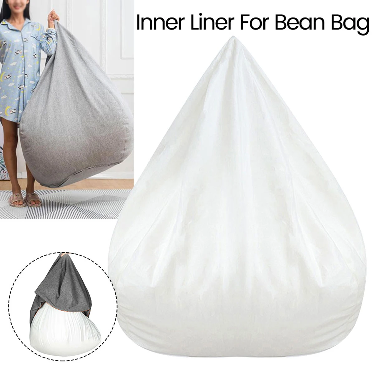 Removable Anti-Fouling Bean Bag Sofa Cover – Inner Liner Replacement for Bean Chairs (No Padding Included)