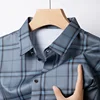 2024 Summer New Men's Business Casual Printed Short Sleeved Shirt Fashion Comfortable Wrinkle Resistant Top 1