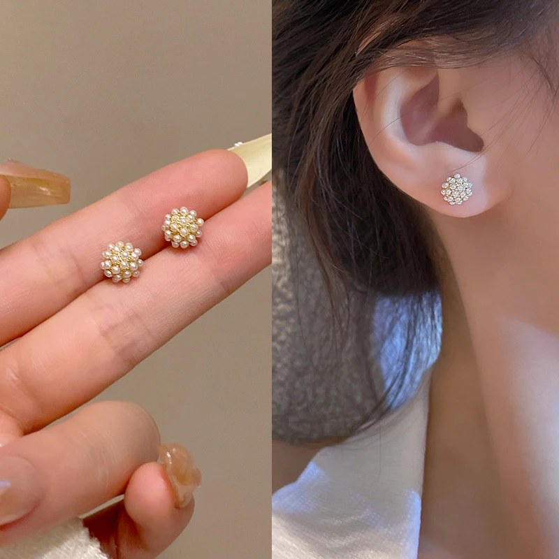 

Серьги с искусственным жемчугом в японском и корейском стиле