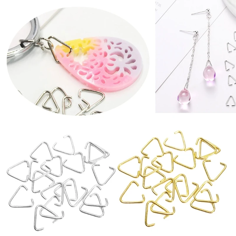 

100PCS for Triangle Open Jump Ring Coordinating Sturdy Attach Easily Bend
