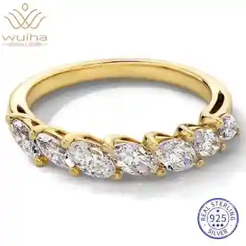 WUIHA 100% 925 Sterling Silver VVS1 D Color Marquise Cut Real GRA Moissanite Gemstone Wedding Band Engagement Ring Fine Jewelry 1