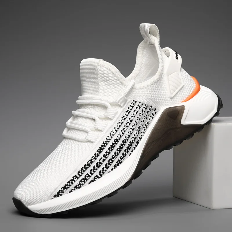 

Sneakers Male New Summer Mesh Fabric Stripes Sports Leisure Shoes Breathable Fashion Versatile Comfortable Daily Run Shoes Men's