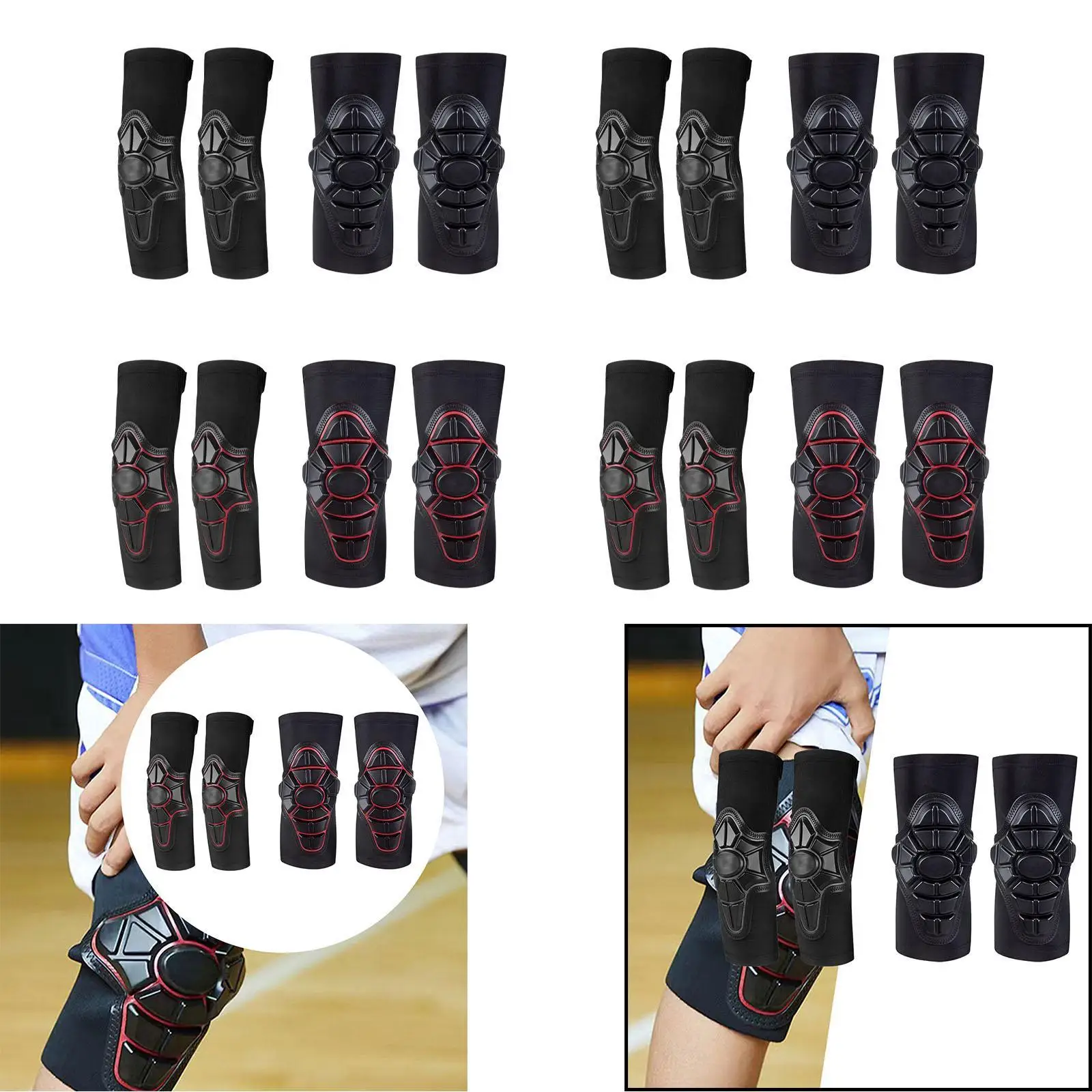 Kids Knee Pad Elbow Pads Comfortable Protector Shock Absorbing Sleeve Pads Guards for Child Girls Boys Teens Skateboard Baseball