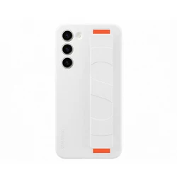 Premium Silicone Grip Case with Elastic Wrist Strap - Shockproof Back Cover - GalaxyS23 (White)