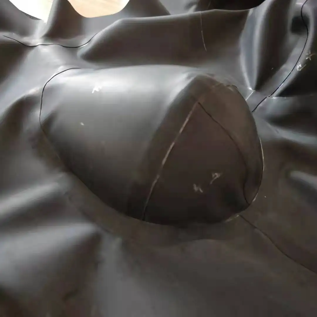 Sexy Fetish Latex Catsuit Fake Silicone Breast Pocket 3d Bust Bodysuits Back Zip Cross-Dresser men bodysuit jumpsuit