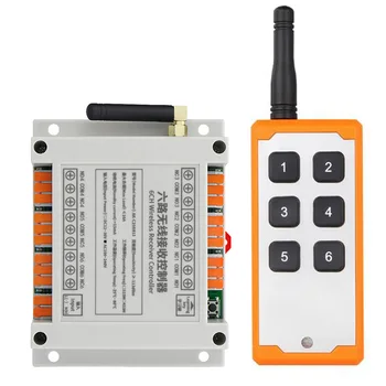 433 MHz 1000m DC 12V 24V 36V 6 CH RF Sistema di commutazione di telecomando senza fili 6CH 10A Ricevitore relè + Trasmettitore a 6 pulsanti