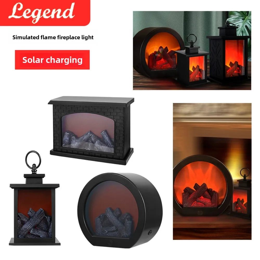 Golden Table Lamp Creative Small Ornament Home Decoration Candlestick Christian Simulation Decoration LED Charcoal Flame Lamp