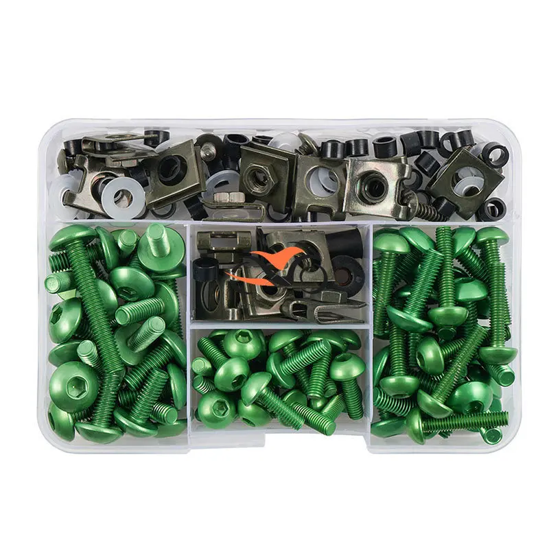 

195PCS CNC Screws Fairing Bolt Nut Kit For Kawasaki Z1000 Z250 Z400 Z650 Ninja 250R 300 500 650 ZX10R ZX14R 6R 7R 9R Z750 Z1000