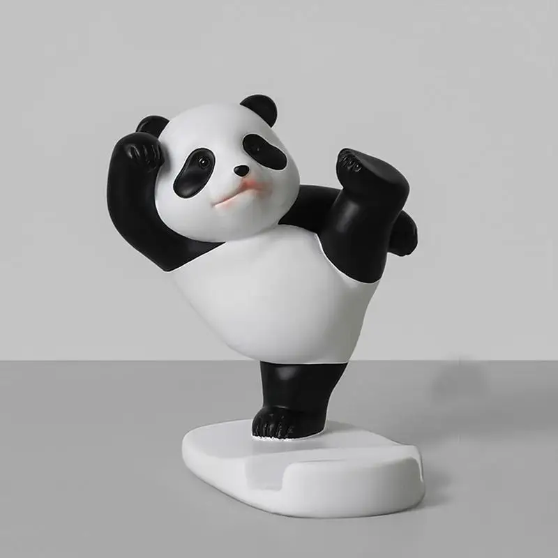 Panda Phone Holder Cartoon Panda Shape Phone Stand for Desk Non Slip Stable Multifunctional Decorative Panda Desk Accessories