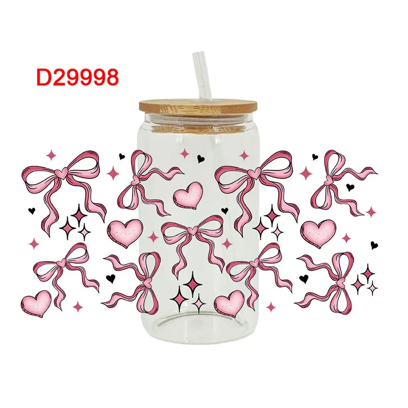 UV DTF Transfer Sticker Valentine's Day DIY Waterproof Decals For 16oz Libbey Glasses Wraps Bottles Cup Can