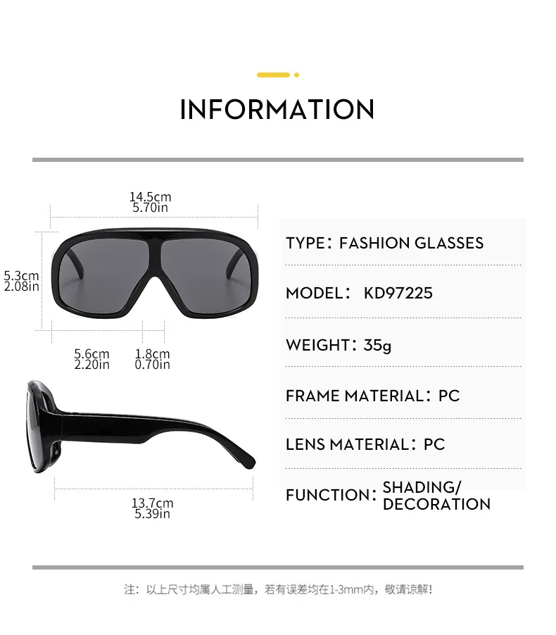 Vintage einteilige übergroße Schild-Sonnenbrille für Frauen, neue Modemarke, Farbverlaufsmaske, sexy Sonnenbrille, Damen, Y2K, große Farbtöne – Detail 4