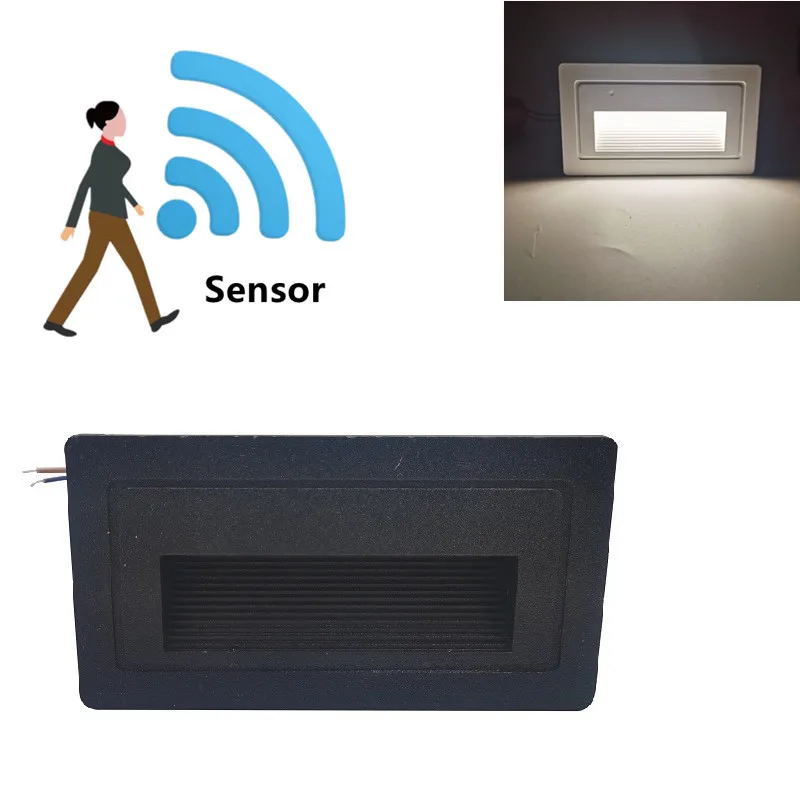 

Wall Light Sensor Outdoor indoor 85-265V IP65 LED Step Light 12LEDS Waterproof Stair Light Wall Embedded Underground Lamp