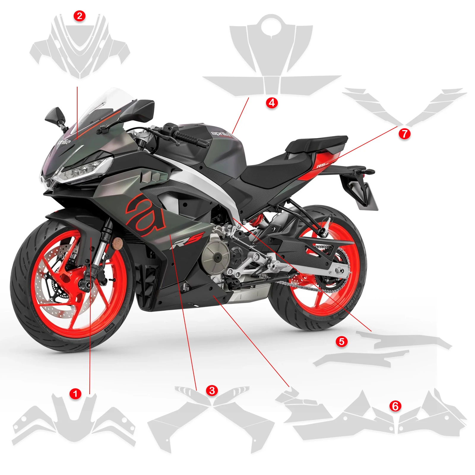 Aprilia RS 457 2024-2025용 TPU 페인트 보호 필름 광택 투명 PPF 황변 방지 스크래치 방지 방수 바디 가드