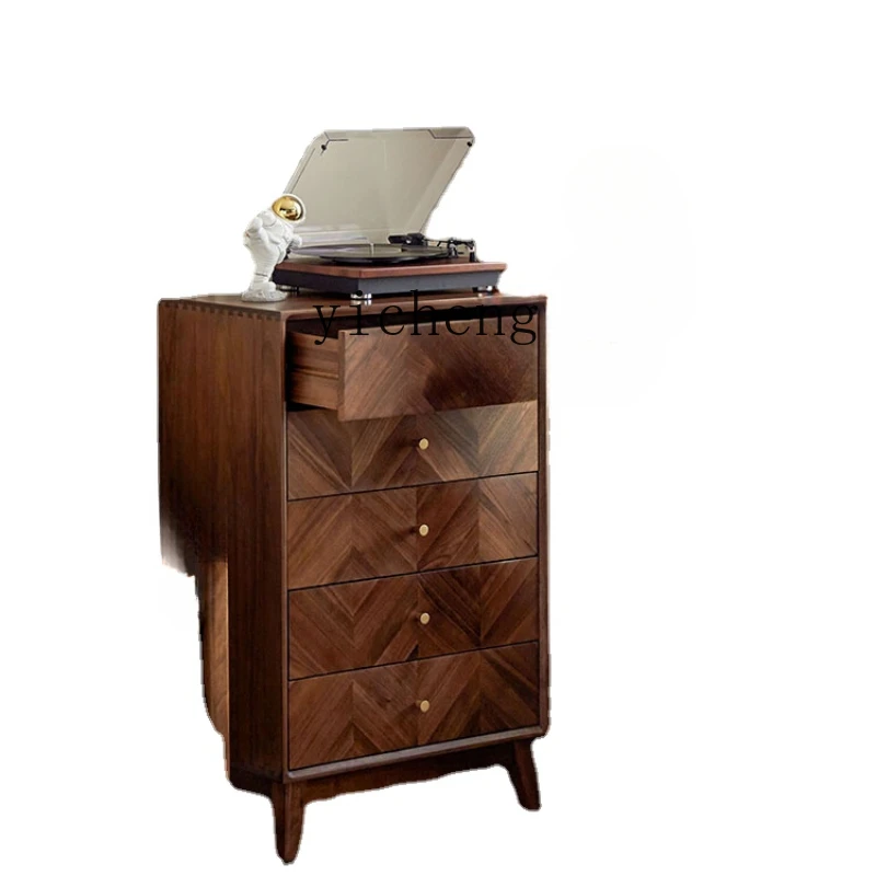 

Zk Chest of Drawers Nordic Solid Wood Bedroom Storage Cabinet Living Room Wall Drawer Cabinet