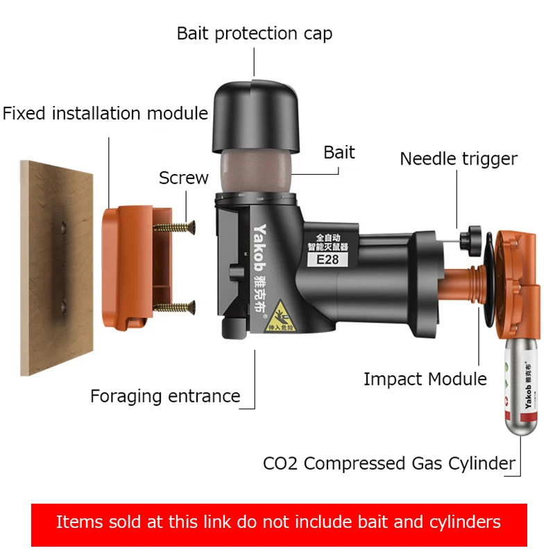 Smart Automatic Rat Trap Kit Humane Mousetrap Home Mouse Trap Machine  Without Co2 Cylinders Non-Poisonous Mice Controller Pest