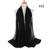 Musulman en mousseline de soie Hijab femmes bulle en mousseline de soie écharpe pour femmes dames voile musulman Islam couleur unie malaisie Musulman Wrap foulards