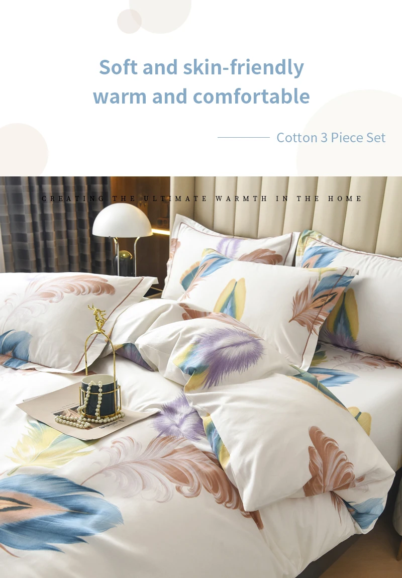 Title 1, Jogo de lençol e capa de edredom de algodão plu...