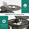 Round lift top coffee table, living room coffee table with hidden storage compartment, coffee table with storage, grey 4
