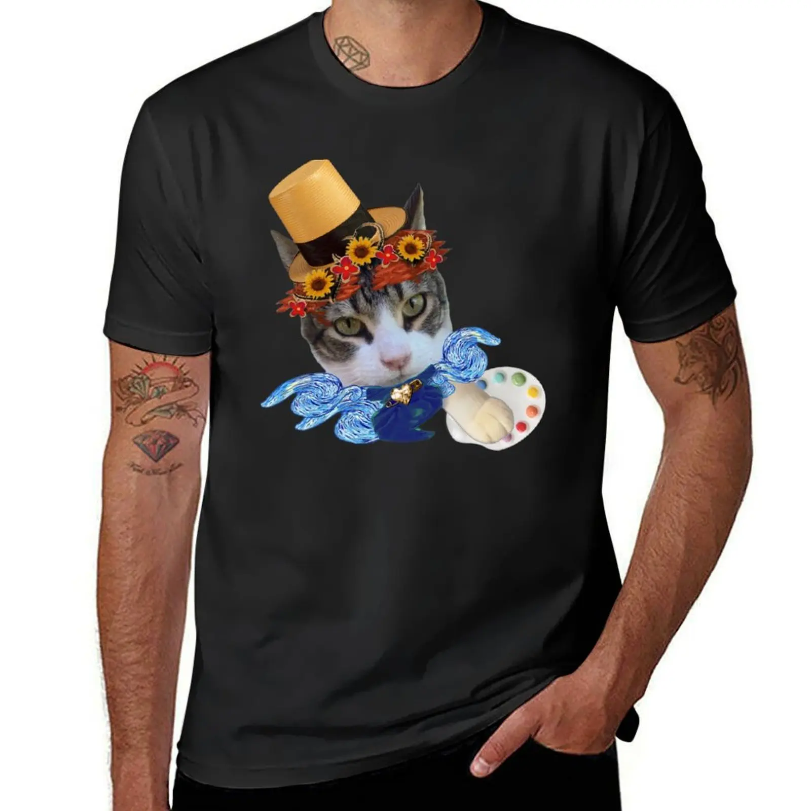 

Cutout shape Ernie paints perfect T-shirt sweat plus size tops fitted t shirts for men