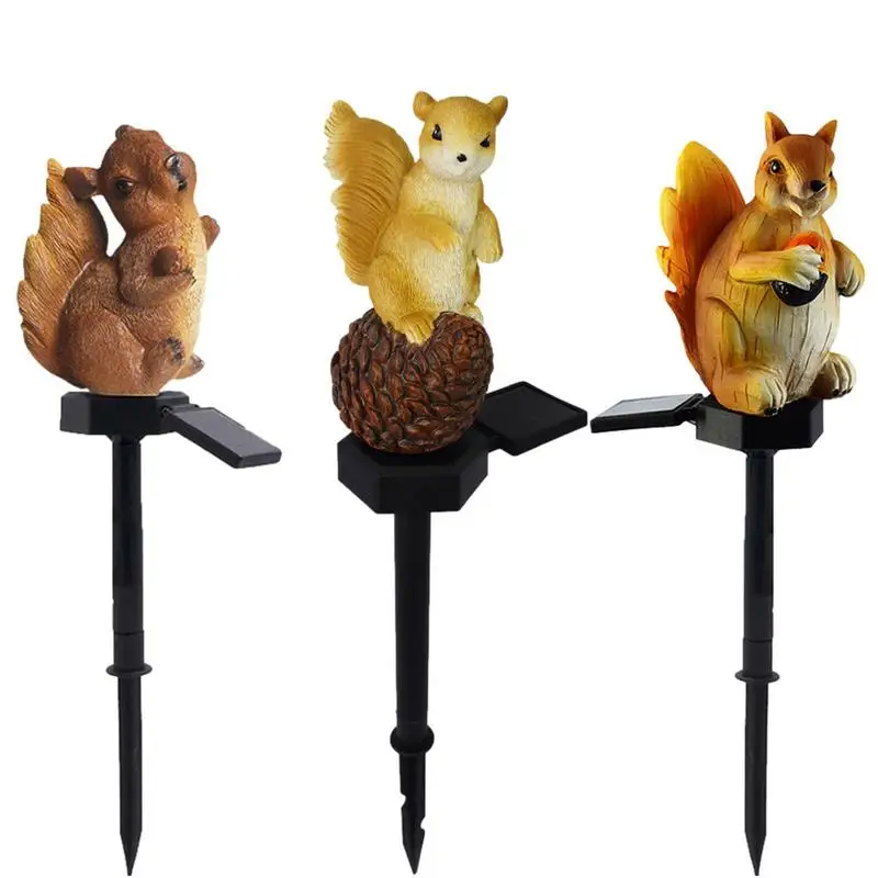 

Squirrel Solar Lights Waterproof Squirrel Lamp Stake LED Outdoor Decor Garden Light Squirrel Decorative Lights Garden Figurines