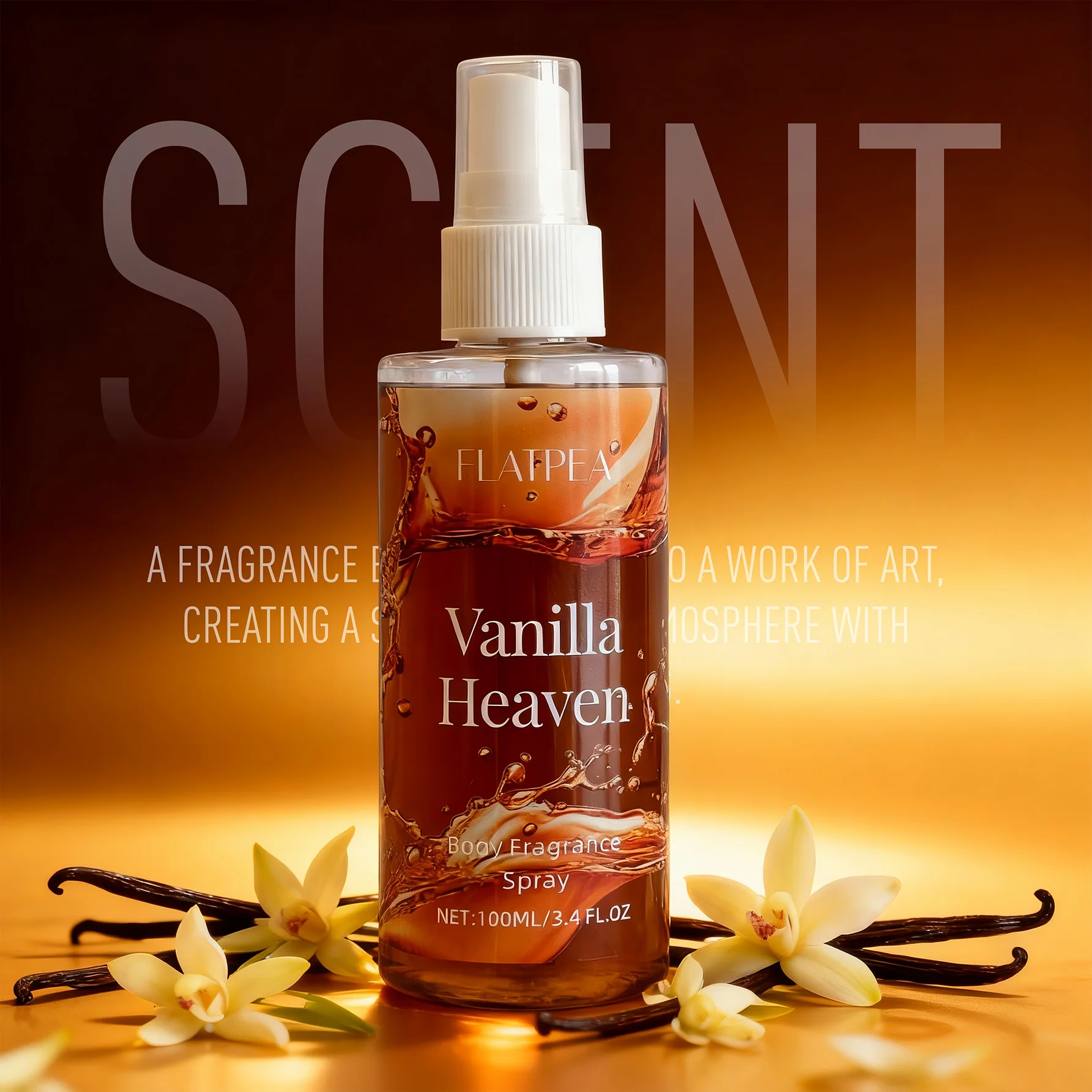 1pc 100ml Portable Vanilla Caramel Food Fragrance Room Spray, Air Freshener,Recommended Gift, Christmas_voghion.com