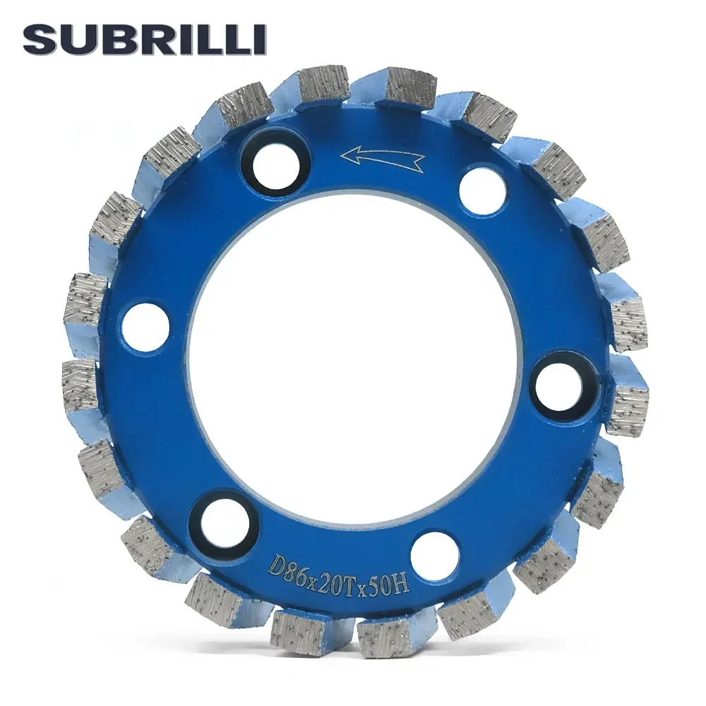 SUBRILLI 86mm CNC Grinding Wheel Diamond Sintering Segmented For Router Machine Calibrating Wheel Stone Granite Marble Profiling
