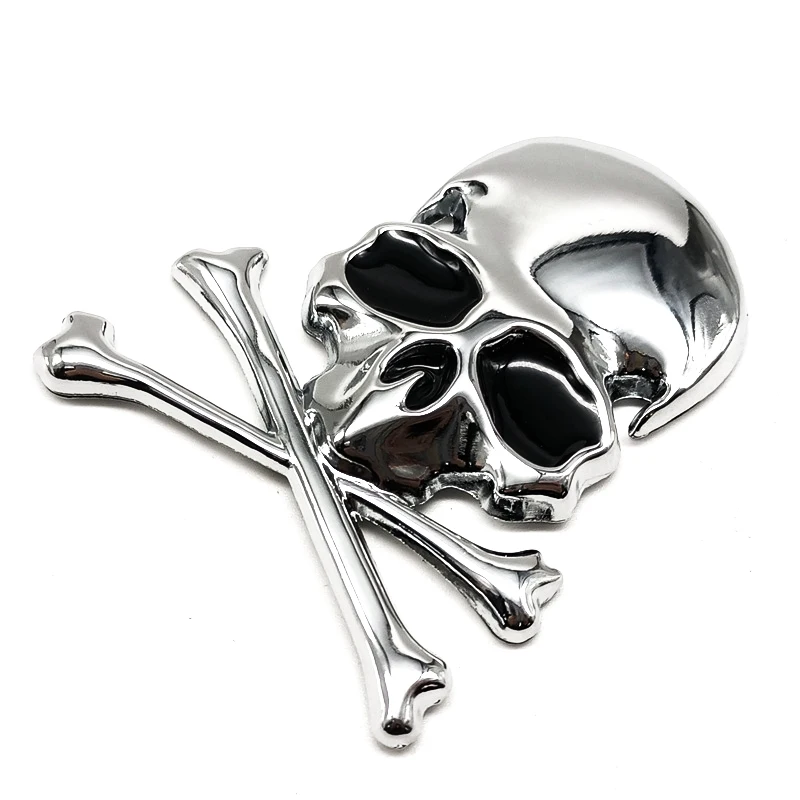 3D Metal Badge Emblem Logo Skull Car Sticker Per Jeep Honda Toyota Volkswagen Kia Hyundai Mitsubishi Subaru Renault Accessori