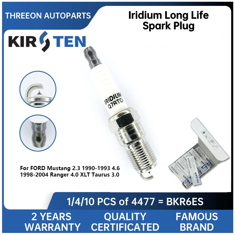 

KIRSTEN Iridium Spark Plug for FORD Mustang 2.3 1990-1993 4.6 1998-2004 Ranger 4.0 XLT Taurus 3.0 ITR6F13 KSP4477