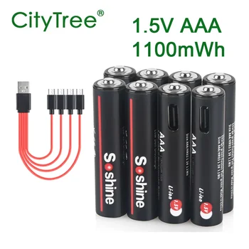 Batteria ricaricabile AAA 1100mWh 1.5V Li-ion agli ioni di litio Li ion 3A batterie AAA per fotocamera giocattoli orologio torcia elettrica