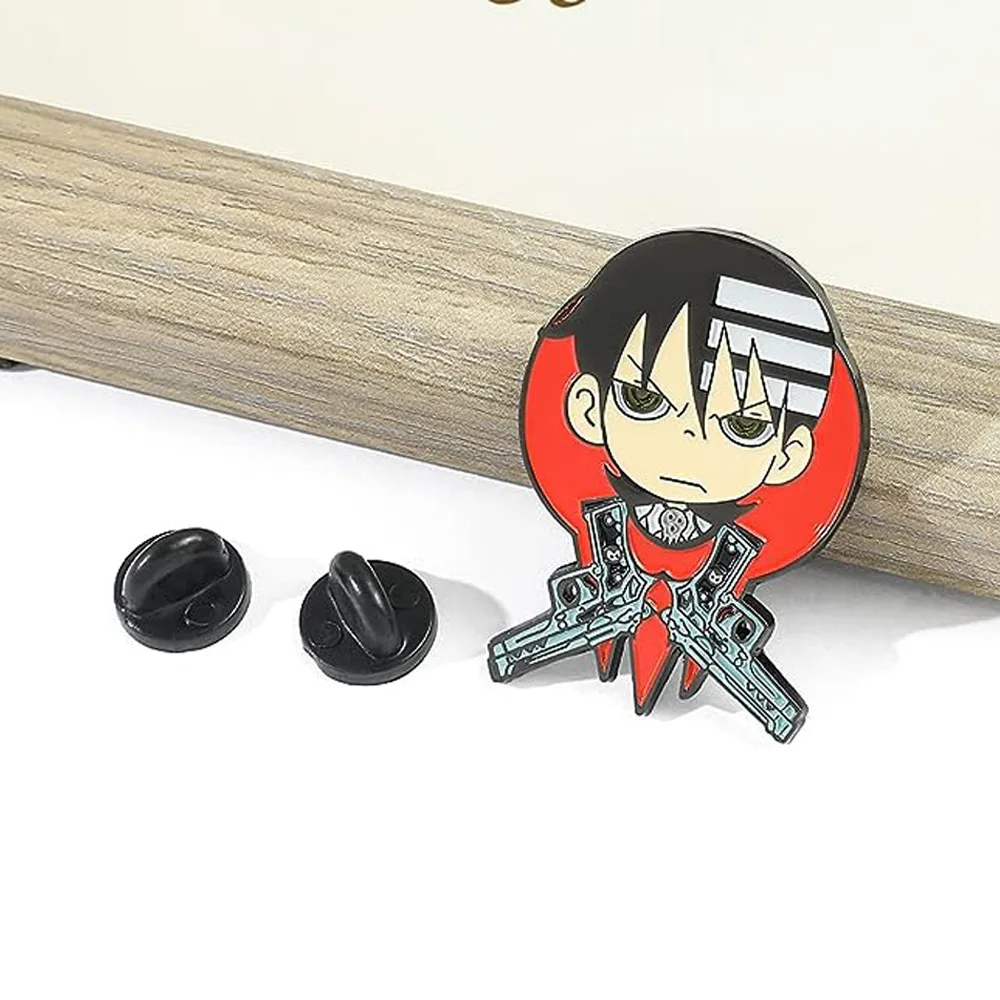 Anime Soul Eater Manga Pins for Backpack Evil Sun and Moon Black Chains Brooch Enamel Badges Lapel Pins Collection Accessories