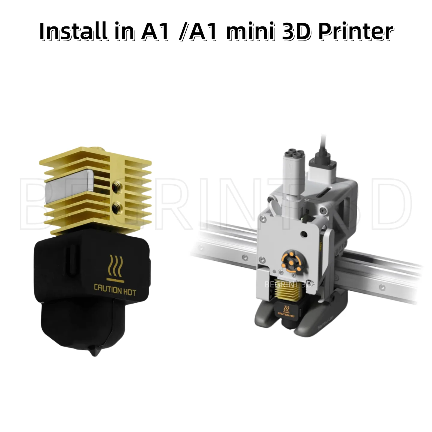 Neues Upgrade für Bambu Lab A1 Hotend A1 Mini-Düsenbaugruppe Hotend Kit 0,4 mm austauschbare Düse aus gehärtetem Stahl 3D-Druckerteile – Detail 4