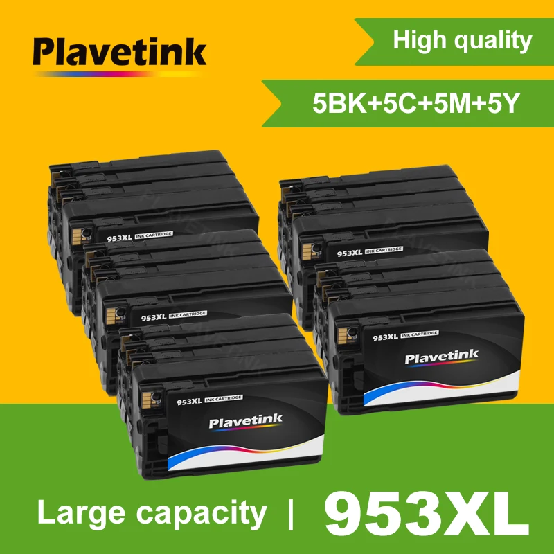 Plastetink 5Set 953 953Xl Per Cartuccia D'Inchiostro Hp Per Stampante Hp Officejet Pro 7740 8710 8715 8720 8730 8740 8210 8216 8725