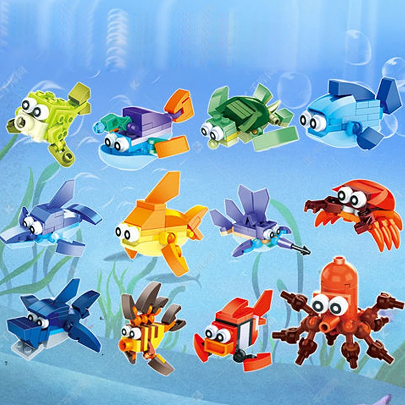 

12 шт./набор, Детский конструктор «Черепаха»