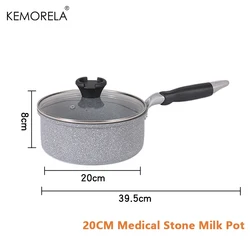 Durable Non-Stick Stone Frying Pan Set for Versatile Home Cooking (20cm Milk pot)