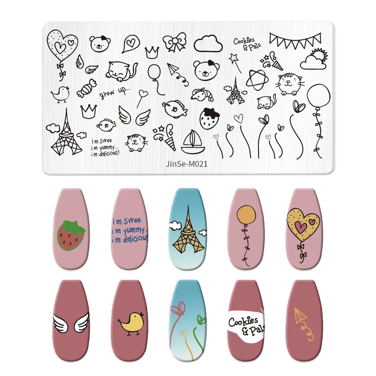 Cartoon Animal Floral Leaves Nail Stamping Plate Image Transfer Template Geometric Flower Stainless Steel Stencil Nail Art Tools 3