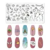 Cartoon Animal Floral Leaves Nail Stamping Plate Image Transfer Template Geometric Flower Stainless Steel Stencil Nail Art Tools 3