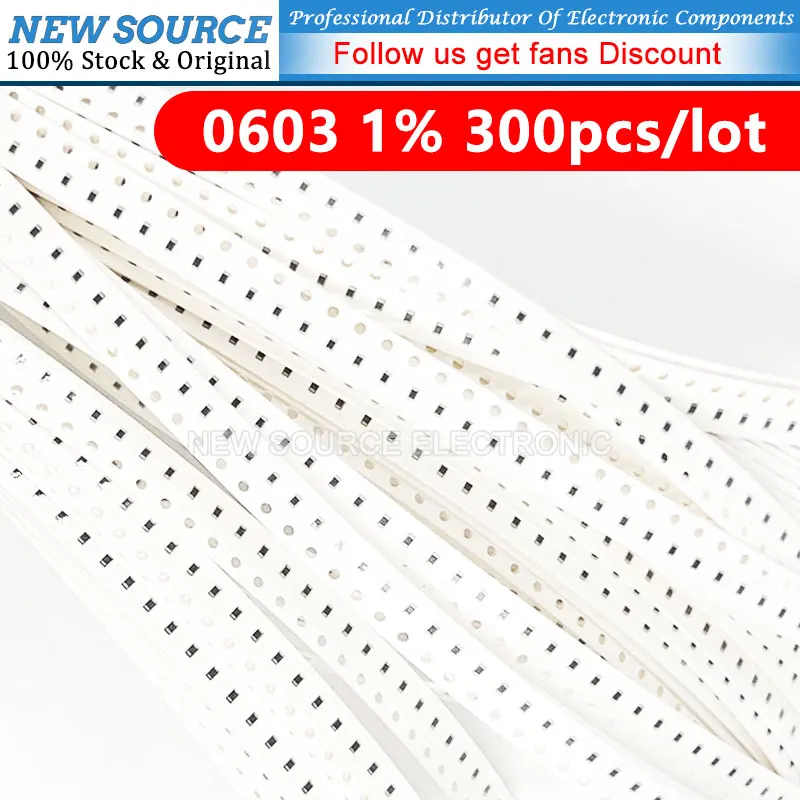 SMD Resistor 300pcs 1% 0603 SMD Resistor 0R-10M 1/10W 0.1 1 10 47 100 150 220 330 Ohm K 0.1R 1R 10R 100R 150R 220R 330R 1M
