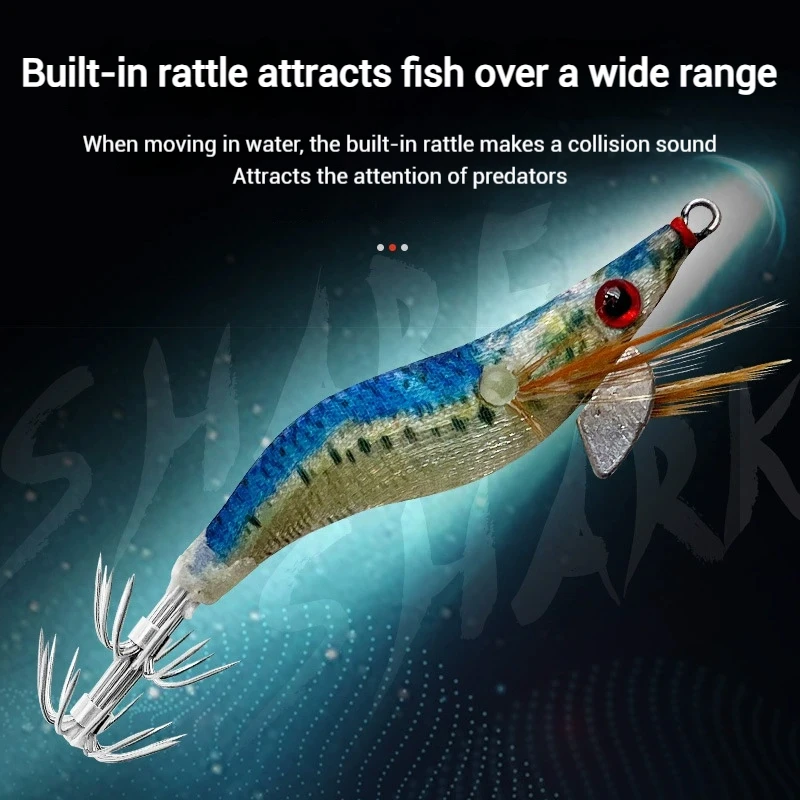 1/5pc Webfoot Octopus Egi Pattern Squid Lure Webfoot Octopus Egi Jig Head Squid Bait Cuttlefish Wooden Shrimp Fishing Lure쭈꾸미 에기