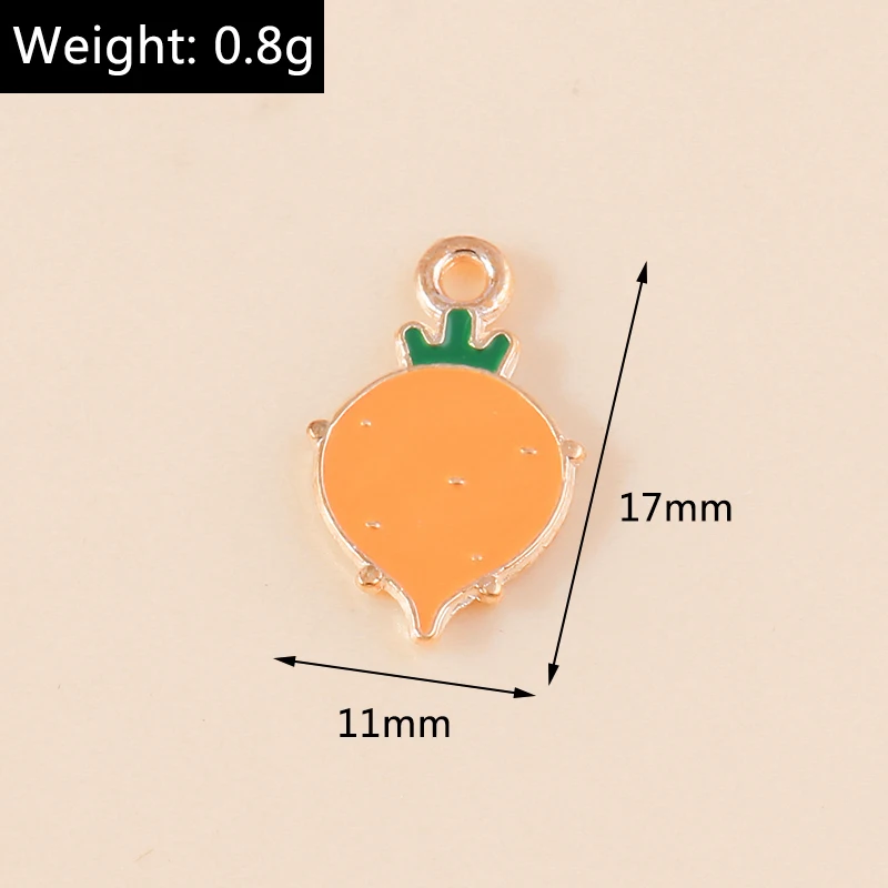 Leslie 10 Stück süße Emaille-Gemüse, Früchte, Erbse, Mais, Pfeffer, Kürbis, Tomaten, Charms für Armband, Halskette, DIY, Schmuckherstellung, Basteln – Detail 8