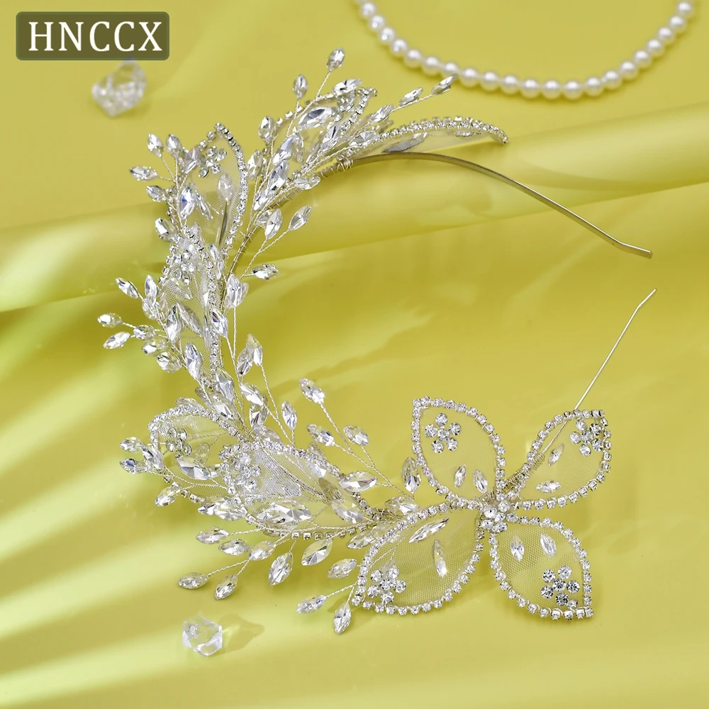 Bridal Headband Exquisite Mesh Rhinestone Leaf Woman Latest Hair Accessories for Bridesmaid Handmade Jewelry Headwear CP604