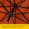 10 ft Outdoor Patio Umbrella, Auto-Tilt Market Table Umbrellas with Crank, 8 Sturdy Ribs & 1.5" Pole UV Protection f 5