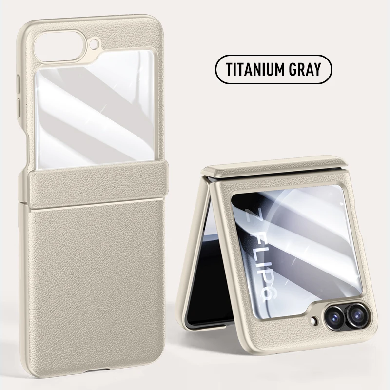 Leather Folding Case with Mirror Film & Shockproof Protection
