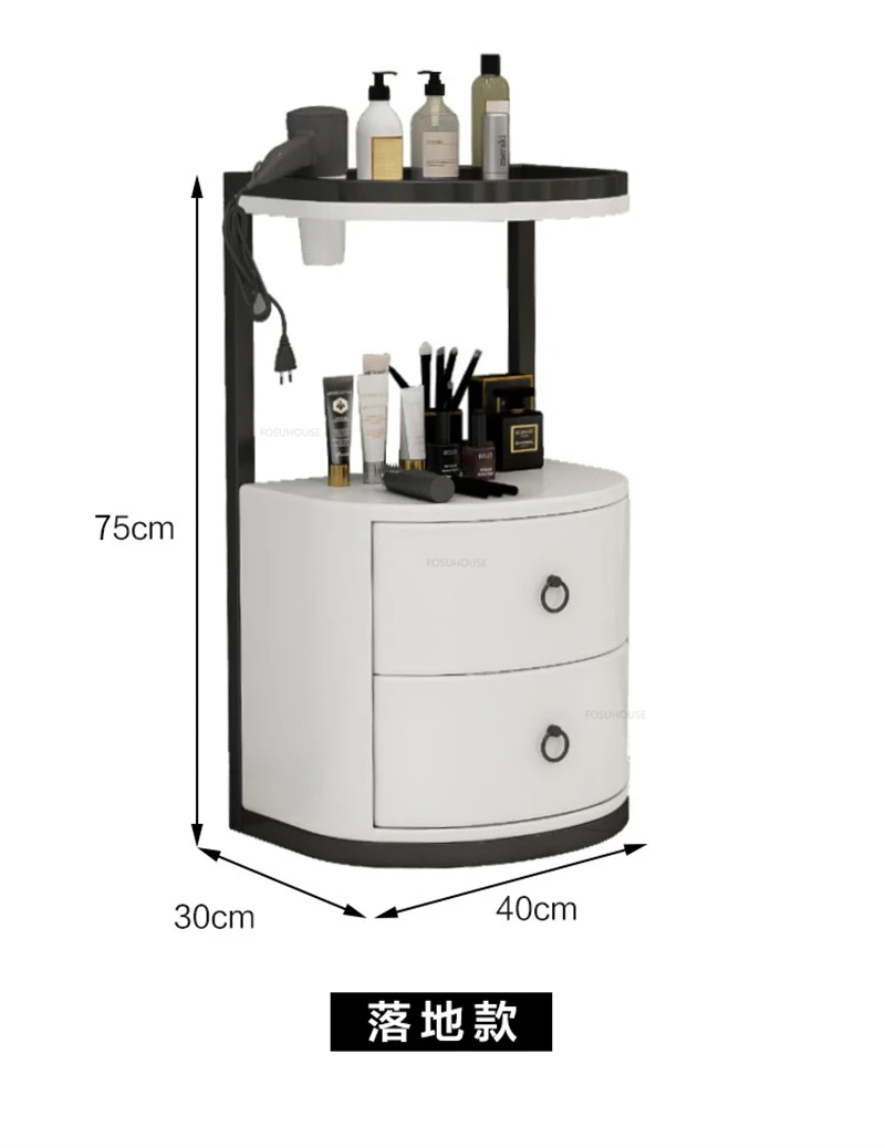 Description Picture 3 of itemWall-mounted Salon Trolleys Hair Salon Special Tool Trolley Barber Shop Tool Cabinet Salon Wall Storage Hair Cutting Cabinet GL
